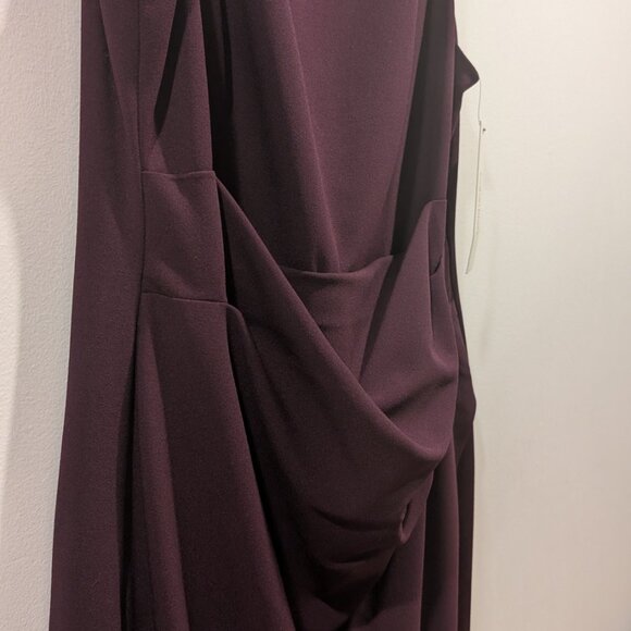NWT Purple Calvin Klein Sleeveless Dress with Ruching, Size 14 - Picture 7 of 8